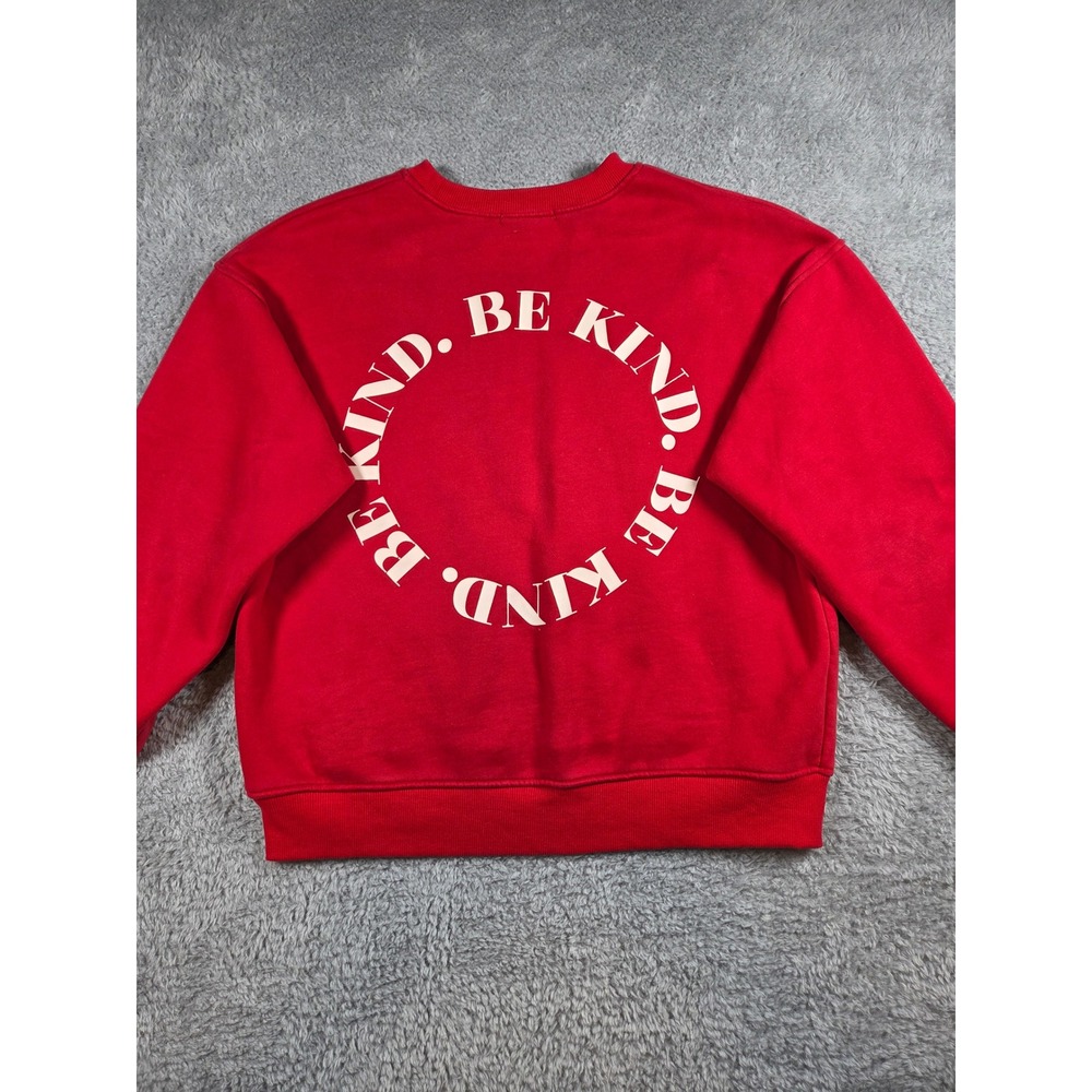 Bailey Rose Sweatshirt Size M Red Womens Be Kind Graphic Pullover Crew Neck‎